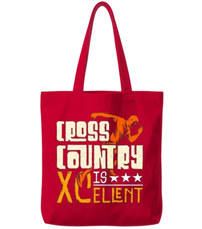 Cross Country Is Xcellent Marathon Race Xc Running Tote Bags - Red