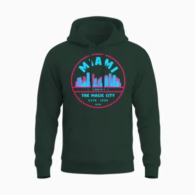 Vintage Miami Florida Unisex Hoodie - Forest