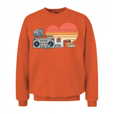 Retro 80s Unisex Sweatshirt - Orange