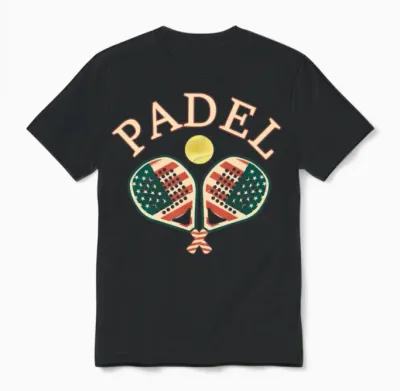 Padel American Unisex T-Shirt - Black
