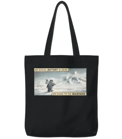 Penguin but Why Tote Bags - Black