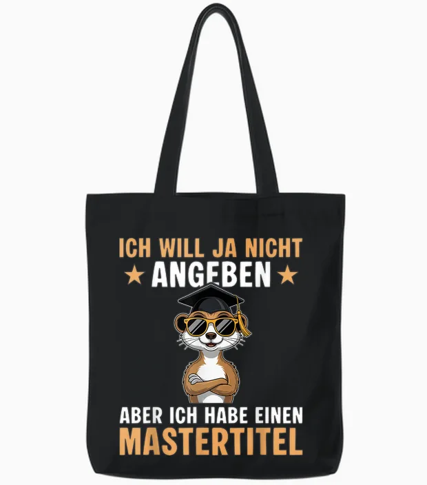 Study Passed Meerkat Master Graduation Tote Bags in Black