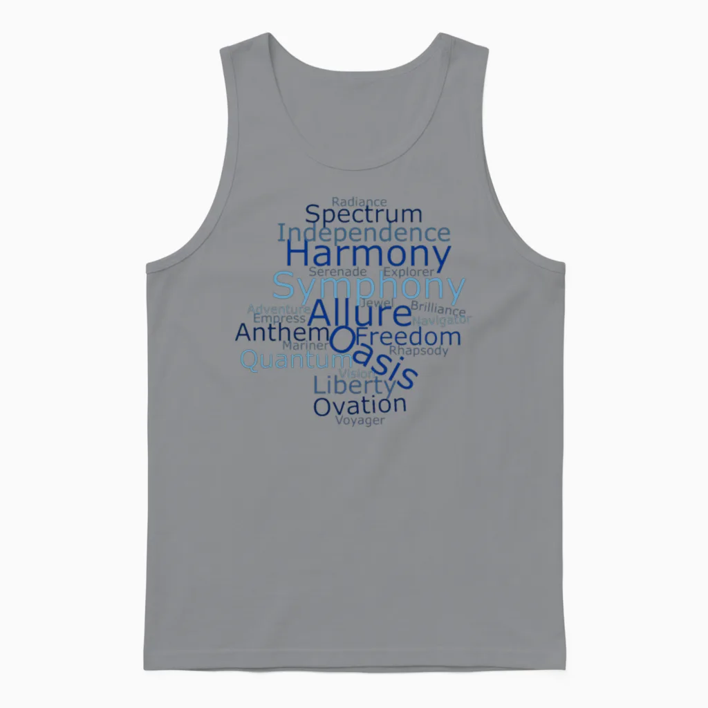 All Royal Caribbean Cruise Ships Unisex Tank Top in Sport Grey