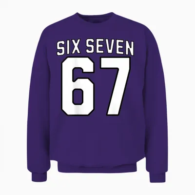 Six Seven Meme 67 Sports Jersey for Boys Girls Kids Teens Unisex Sweatshirt - Purple