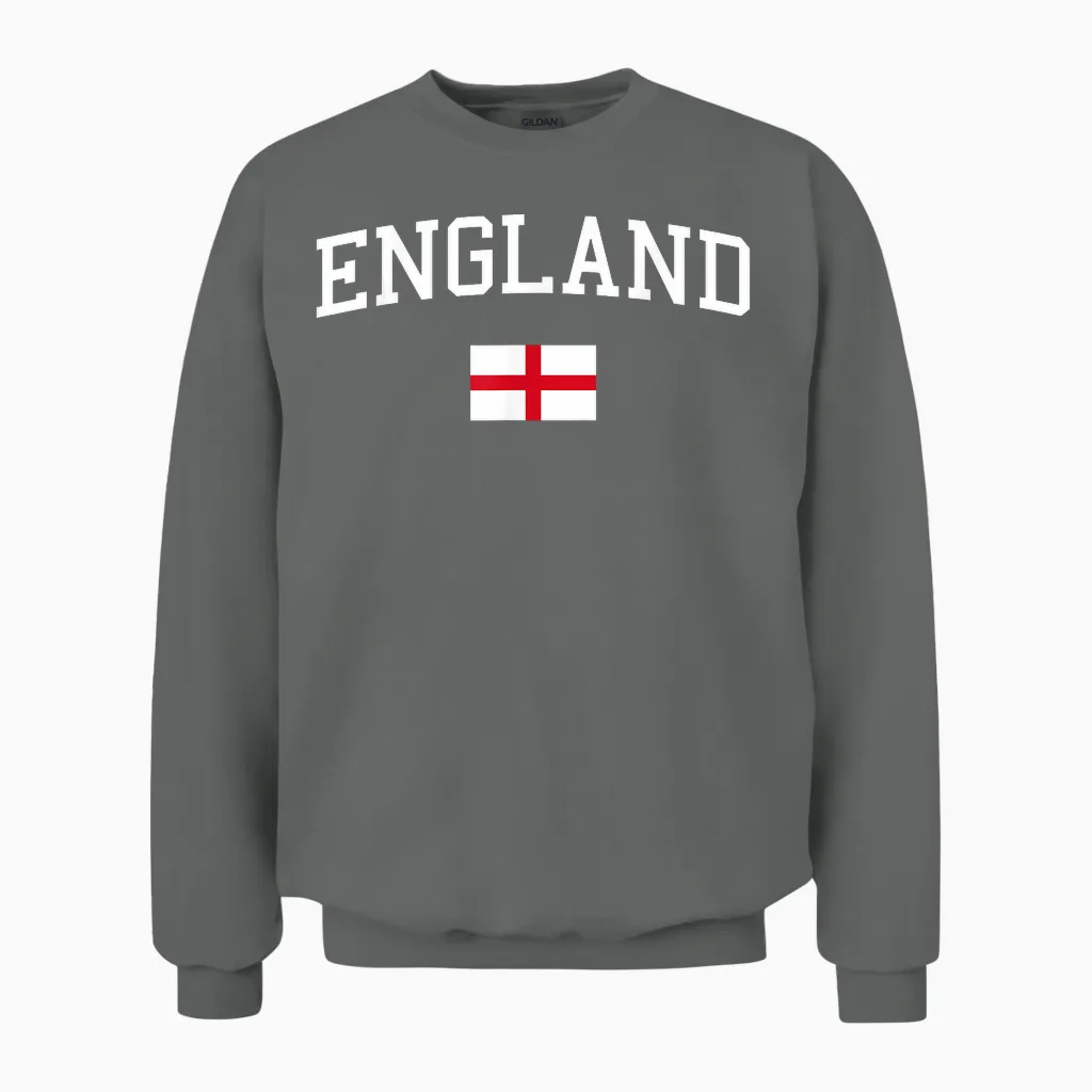Englische Flagge Herren Damen Kinder England Unisex Sweatshirt in Graphite Heather