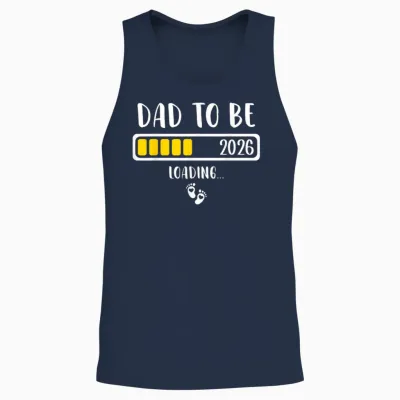 Dad to Be 2026 New Dad Loading 2026 Daddy to Be Unisex Tank Top - Navy
