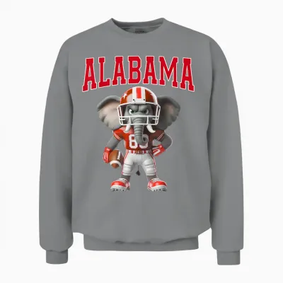 Alabama Al Vintage Sports Funny Elephant Love Men Women Unisex Sweatshirt - Sport Grey