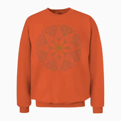 Star Design Unisex Sweatshirt - Orange