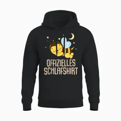 Offizielles Schlafshirt Herren Biene Lustig Geschenk Fun Unisex Hoodie - Black