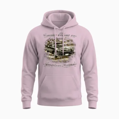 50-Ties Deville Cadillac Unisex Hoodie - Light Pink