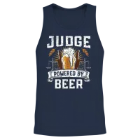 Judge Powered by Beer Drinker Judge Lawyer Justice Unisex Tank Top - Navy – 2