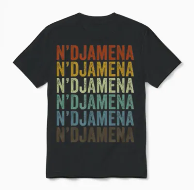 N'djamena Chad Retro Vintage Unisex T-Shirt - Black