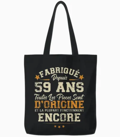Made 59 Years Ago Birthday Joke Man Humor 1966 Tote Bags - Black
