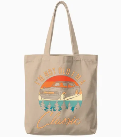 Retro Fashion Tote Bags - Natural