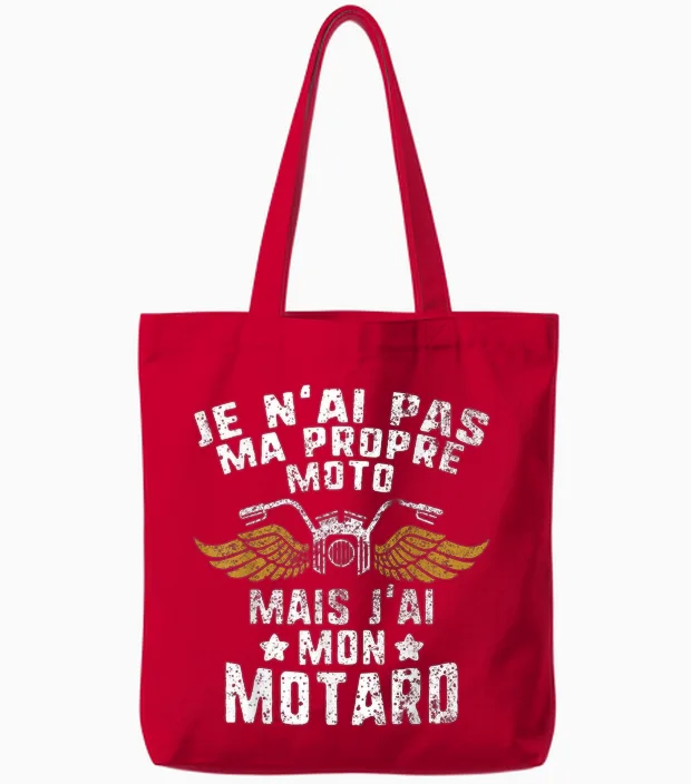 T-Shirt Biker Girlfriend Wife Valentine's Day Women's Friend Tote Bags in Red