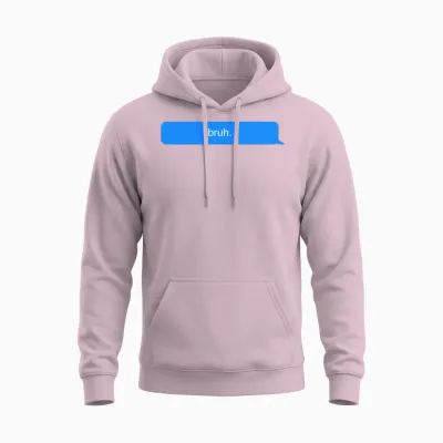 Chat Bubble Bruh, Text Message Unisex Hoodie - Light Pink