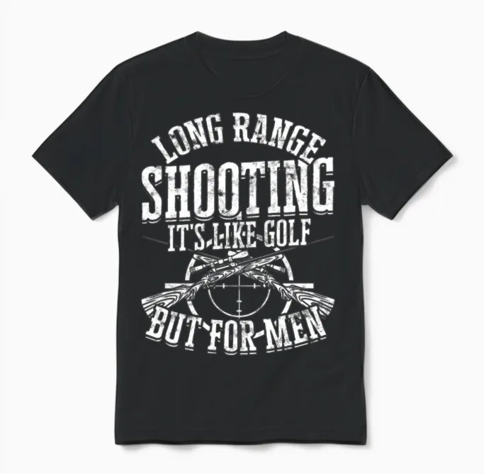Long Range Shooting Range Gun Shooter Sniper Unisex T-Shirt in Black