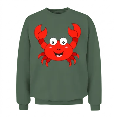 Crab for Boys Girls Men Women Unisex Sweatshirt - Military Green