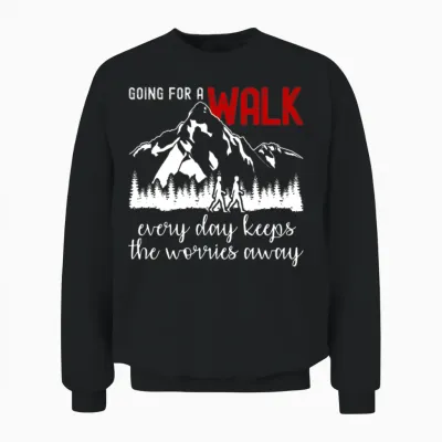 Hiking Walk Walking Outdoor Hike Unisex Sweatshirt - Black