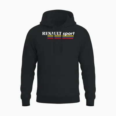 Renault Sport 1980s Voiture Logo Retro Unisex Hoodie - Black