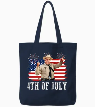 2 Sides Happy 4th of July to All You Sumbitches Patriotic Tote Bags - Navy
