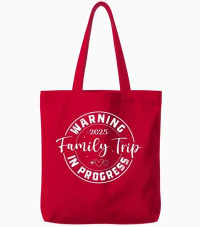 Family Trip in Progress 2025 Tote Bags - Red