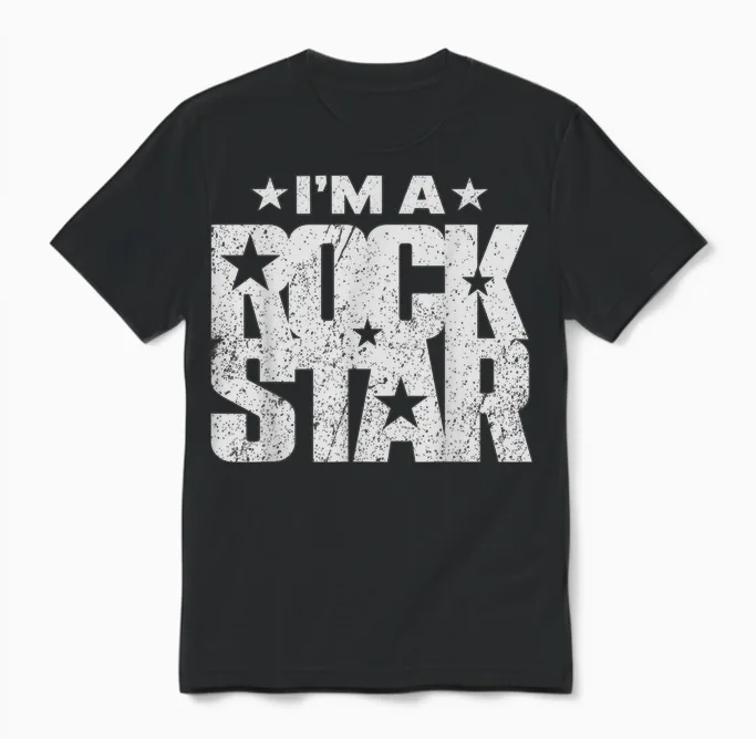 T-Shirt Rock'n Roll Rockstar I'm a Rock Star Unisex T-Shirt in Black