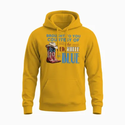 We'll Put a Boot in Your Ass It's American Way Cowgirl Boots Unisex Hoodie - Gold