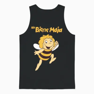 Maya the Bee Retro Pattern Cartoon Tv Series Logo T-Shirt, Black, S Unisex Tank Top - Black