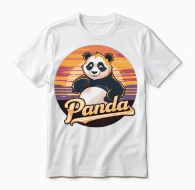 Funny Panda Retro Vintage Unisex T-Shirt - White
