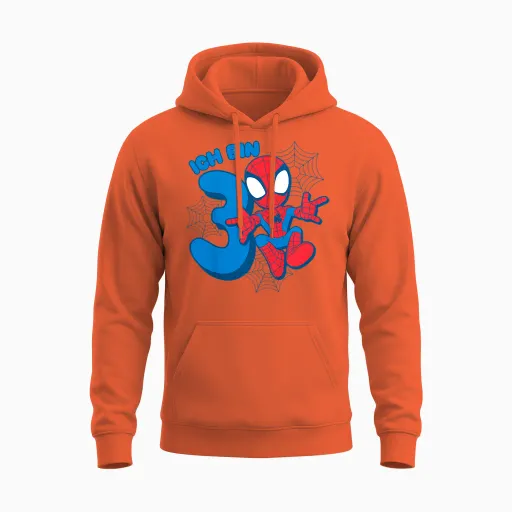 Children's Marvel Spider-Man Cute Spidey Birthday T-Shirt 3 Years Unisex Hoodie - Orange