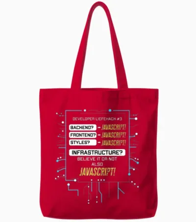 Developer Life Hack - Coding Jokes Funny Developer Tote Bags - Red