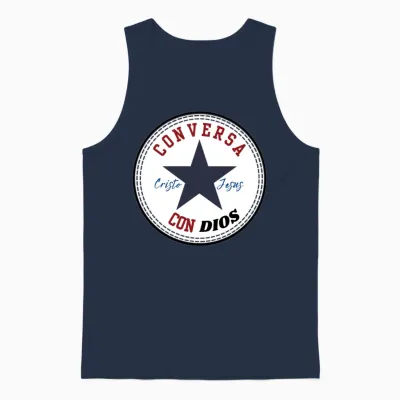 Conversa Con Dios Unisex Tank Top - Navy