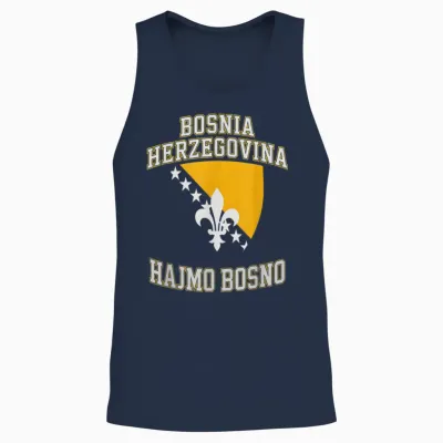 Proud Bosnia Dragon Hajmo Bosno Country Favorite Cheer Game Unisex Tank Top - Navy