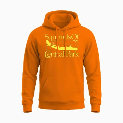 Squirrels of Central Park Unisex Hoodie - Safety Orange