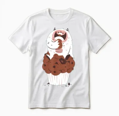 The Cupcake Monster Unisex T-Shirt - White