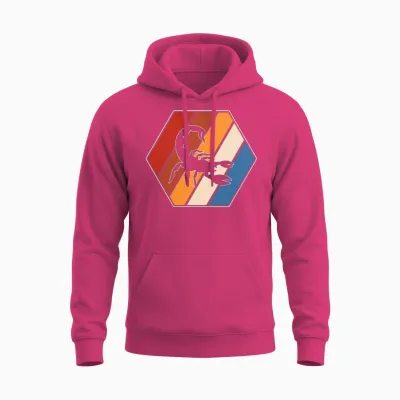 Scorpion Retro Unisex Hoodie - Heliconia