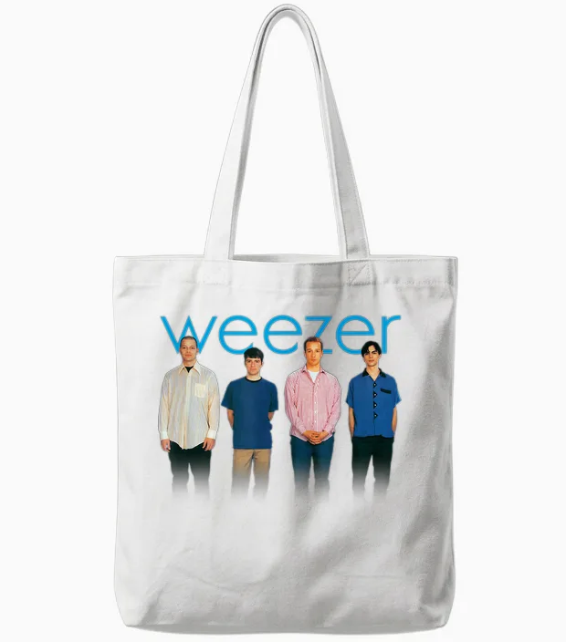 Weezer - Blue Album T-Shirt, Black Tote Bags in White