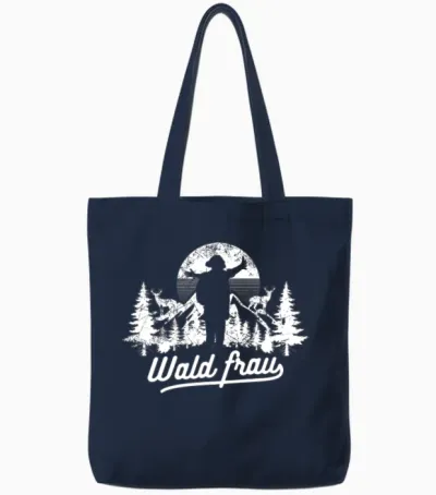 Forest Woman Hiking Nature Lover Tote Bags - Navy