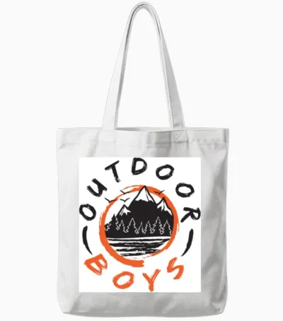 Outdoor Boys Logo Tote Bags - White