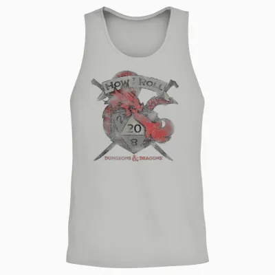Dungeons & Dragons How I Roll T-Shirt Small Unisex Tank Top - Ash