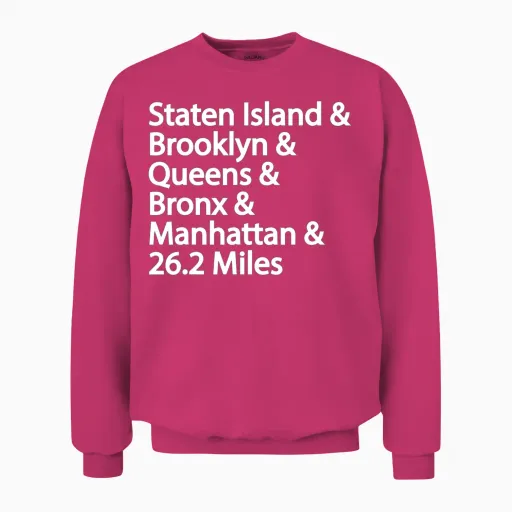 5 Borough Nyc Marathon - Running Unisex Sweatshirt in Heliconia
