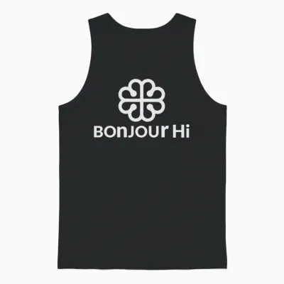 Bonjour Hi Unisex Tank Top - Black