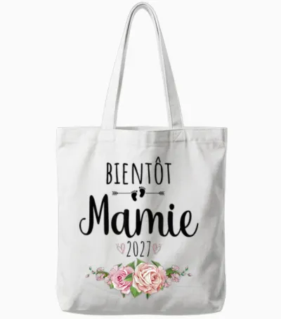 Annonce Grossesse Grand-Mère 2027 Tote Bags - White