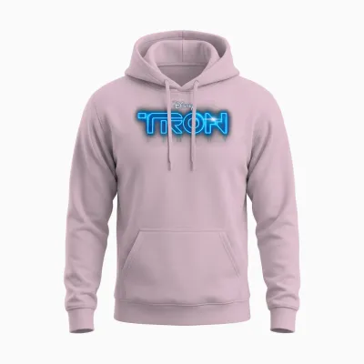 Disney Tron: Legacy Official 2010 Movie Logo Unisex Hoodie - Light Pink