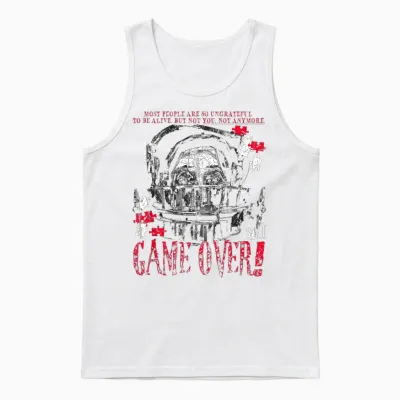 Saw Game Over Head Trap Horror Movie Unisex Tank Top - White