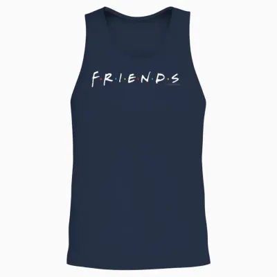 Friends Classic Sitcom Logo Nostalgic Tv Show Unisex Tank Top - Navy