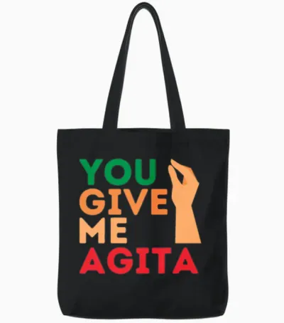 You Give Me Agita American Italian Hand Gesture Tote Bags - Black