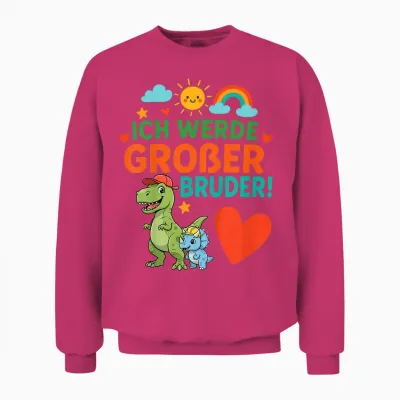 Children's Funny "ich Werde Großer Bruder 2026" Dinosaur Dinosaur Children's Unisex Sweatshirt - Heliconia