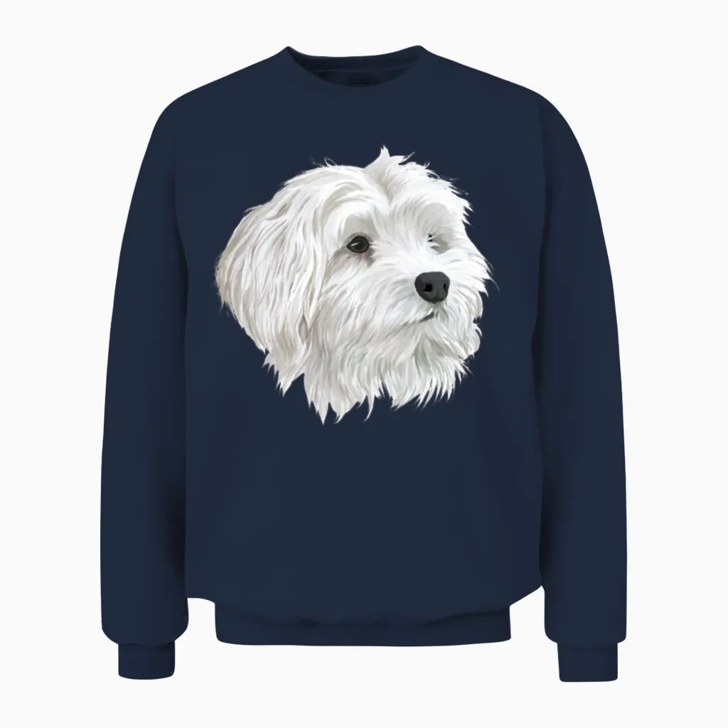 Maltese Dog Lovers Unisex Sweatshirt in Navy